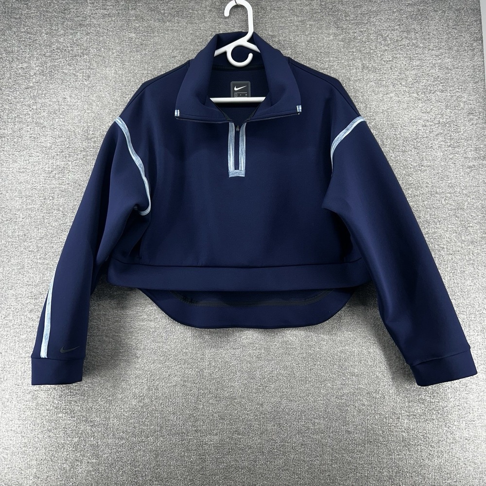 Nike Navy Blue Crop Quarter Zip